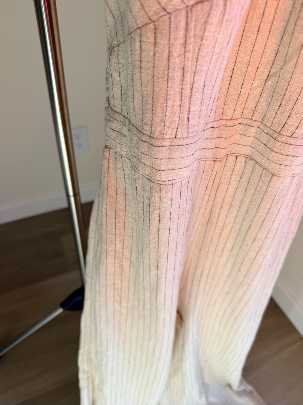 Japna Cream Tie-Front Wide-Leg Jumpsuit S 52% cotton linen. - Picture 8 of 14
